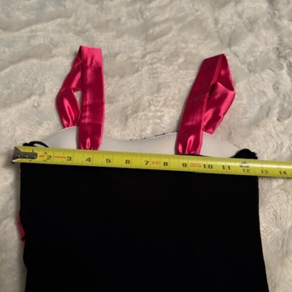 Deb Prom Grad Party Black White and Fuschia Dress Junior Size Small - Picture 11 of 15